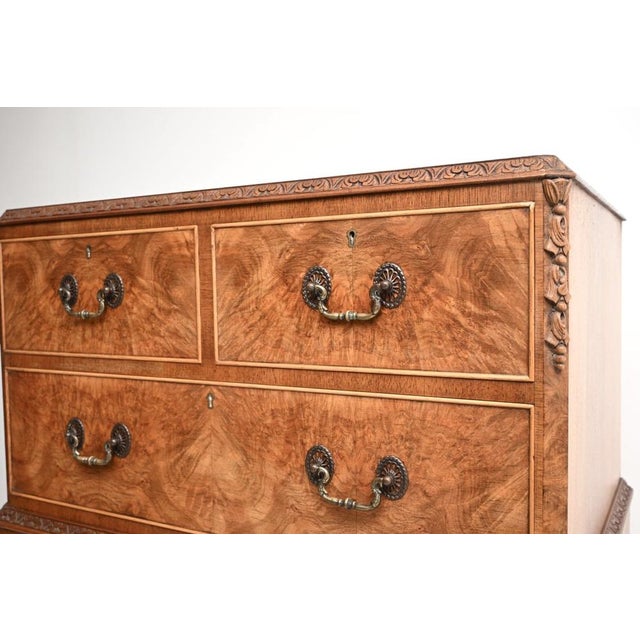 Burr Walnut Chest on Chest of Drawers, 1930s For Sale - Image 9 of 12