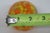 Glass Art Glass Paperweight Controlled Bubble With Yellow and Orange Speckles 4519b For Sale - Image 7 of 9