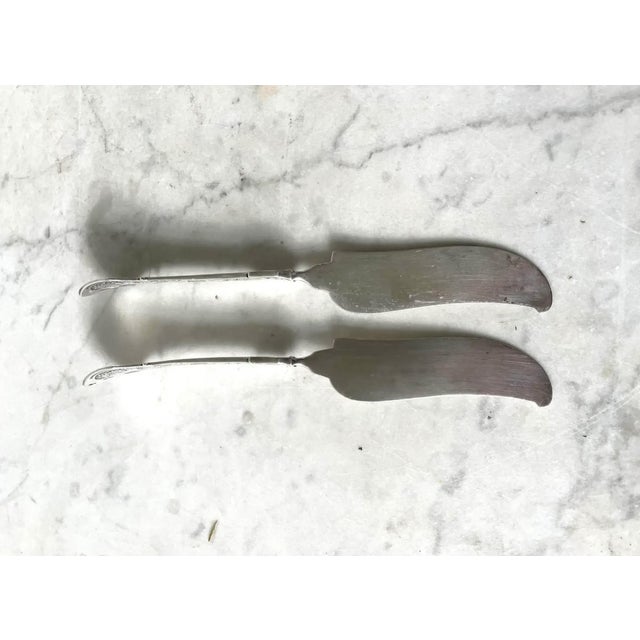 Late 19th Century Rare Antique Sterling Silver Butter Knives - 1875 Stamped/Etched For Sale In New York - Image 6 of 9