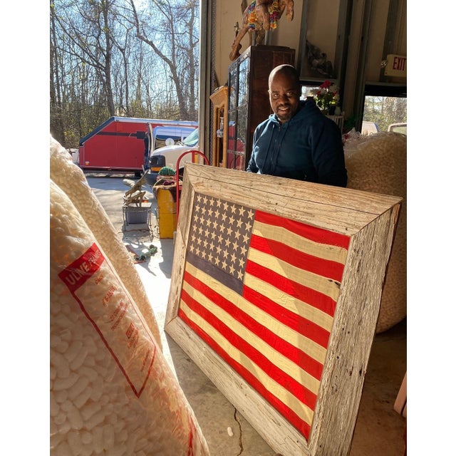 Up for consideration is a beautiful vintage framed American flag. This would look lovely in your home, and it is the...