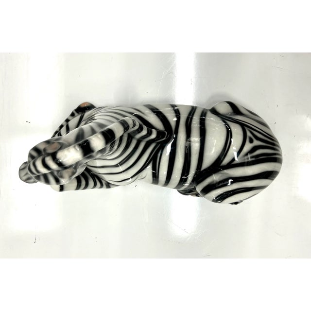 1960s Modernist Vintage Italian Porcelain Zebra For Sale - Image 5 of 9