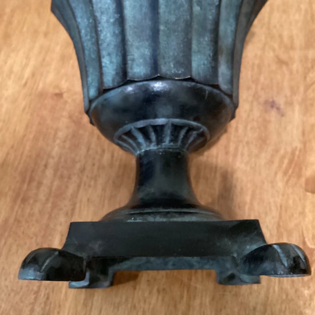 Mid 20th Century Vintage Bronze Brass Footed Urn Planter For Sale - Image 11 of 13