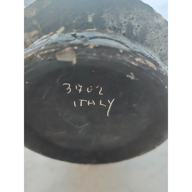 Red Vintage Mid-Century Modern Italian Fat Lava Textured Painted Lamp Red Black Yellow Blue For Sale - Image 8 of 9