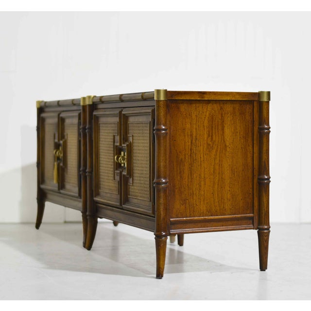 Wood Paint to Order Mid Century Faux Bamboo Nightstands by Stanley Furniture - A Pair For Sale - Image 7 of 13