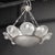 1930s Art Deco Frosted Glass Chandelier With Stylized Cubist Floral Motif For Sale - Image 16 of 18