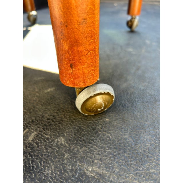 Beige 1950s Barrel Back Lounge Chair on Castors-Reupholstered in Teddy Bear Fabric For Sale - Image 8 of 13