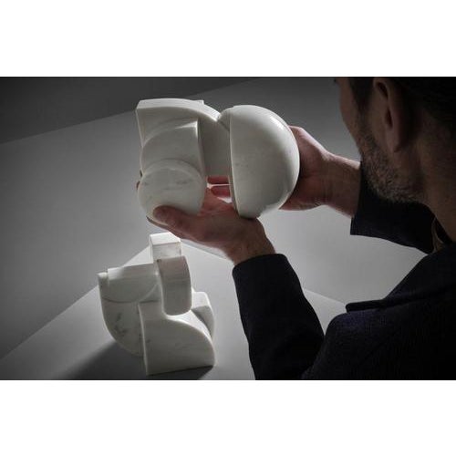 Abstract Interlocking Carrara Marble Sculpture by Andrea Cascella, Italy, 1987 For Sale - Image 11 of 14