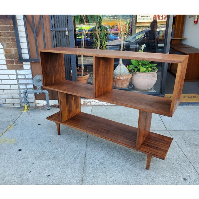 Mid-Century Modern Sao Paulo Walnut Bookcase For Sale - Image 3 of 13