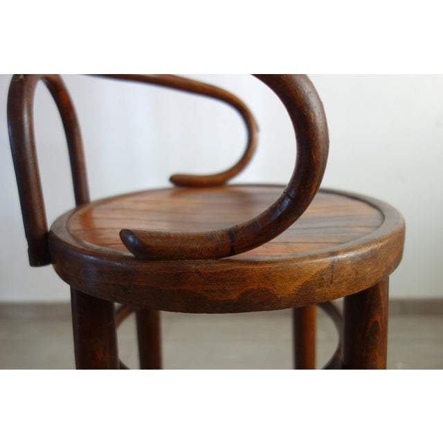 Children's High Stool in Bentwood, 1890 For Sale - Image 3 of 12