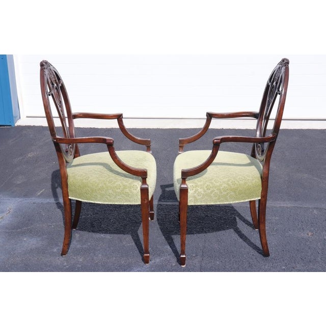 French 12 Adams Style Carved Mahogany Dining Chairs C. 1960's For Sale - Image 3 of 15