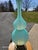 Metal 1950's Vintage Murano Attributed Tiffany Box Blue Opaline Hand Blown Glass Table Lamp For Sale - Image 7 of 12