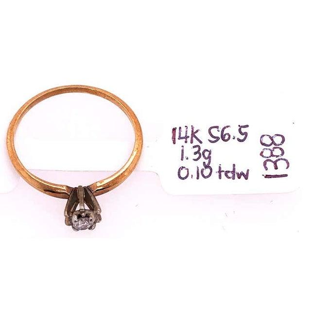 Modern 14 Karat Yellow and White Gold Engagement Ring For Sale - Image 3 of 8