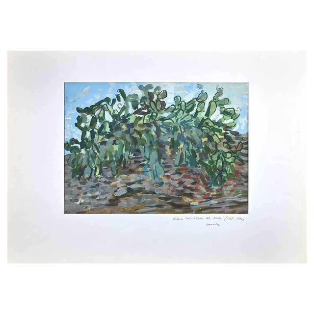 Antoine Mayo, Landscape, Original Gouache, 1950s For Sale