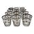 1950s 12 Hollywood Regency Silver Overlay Old Fashioned Glasses, Atomic Dot Barware For Sale