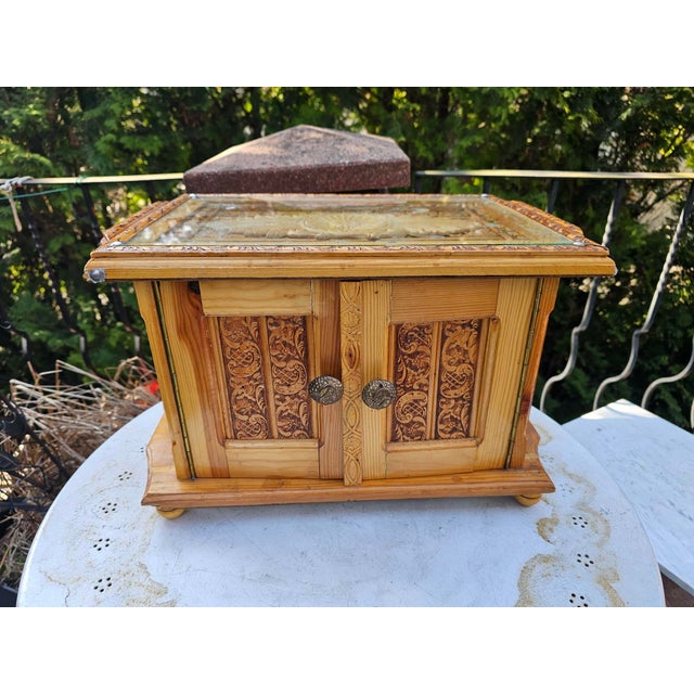 Carved Wooden Box for Relics, 1950s For Sale - Image 10 of 10