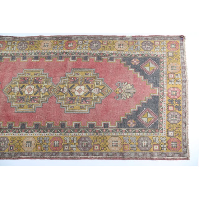 Vintage Anatolian Rug With Tribal Floral Motifs - Bold Geometric Turkish Rug in Earthy Tones -3' 11'' X 7' 7'' For Sale In Tampa - Image 6 of 10