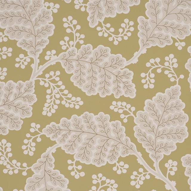 Schumacher Estelle Wallcovering In Sage For Sale