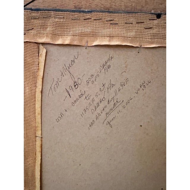 Green Needlepoint of Asian Woman For Sale - Image 8 of 8