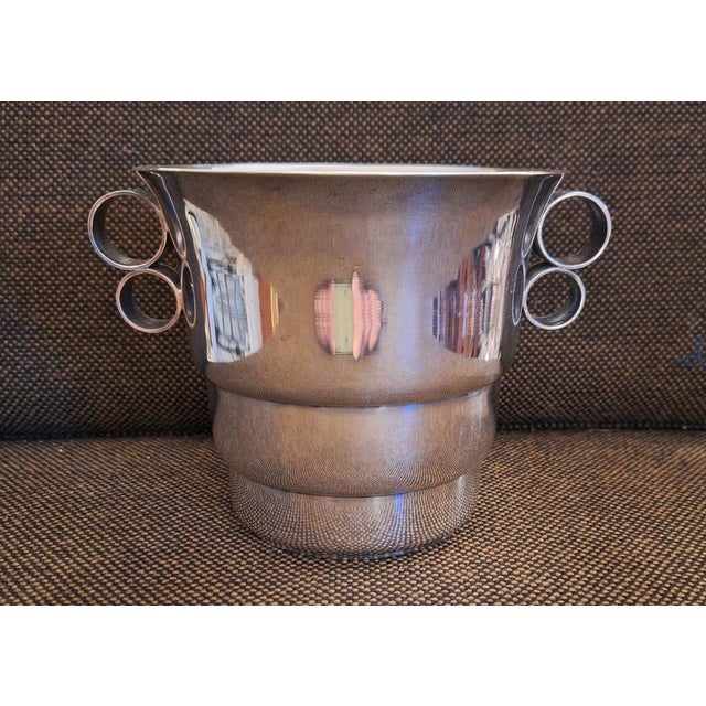 1930s Small Art Deco Champagne Cooler in Silver-Plated Metal, 1930s For Sale - Image 5 of 5