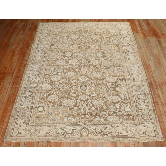 Brown Early 20th Century Zabihi Collection Brown Persian Malayer Rug - 6'10" x 10' For Sale - Image 8 of 9
