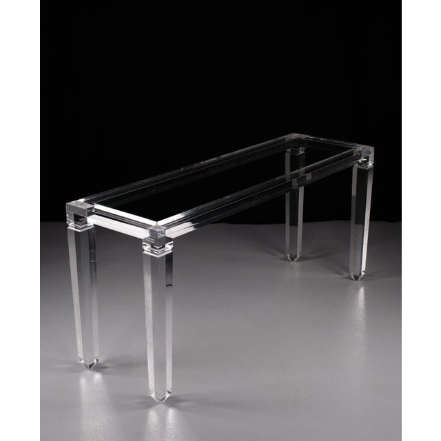 1980s Fabianart Acrylic Glass Console Tale, Italy, 1985 For Sale - Image 5 of 10