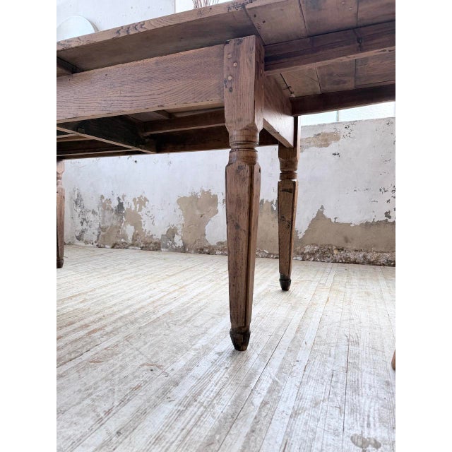 Vintage Farmhouse Table in Oak with Integrated Extensions, 1950s For Sale - Image 18 of 18