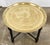 Vintage Engraved Blue Willow Pattern Brass Tray Table For Sale - Image 4 of 9
