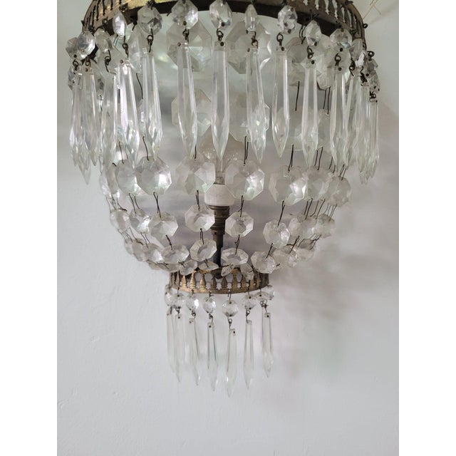 Brass Wall Lights with Louis XVI Glass Decorations, Set of 2 For Sale - Image 5 of 10