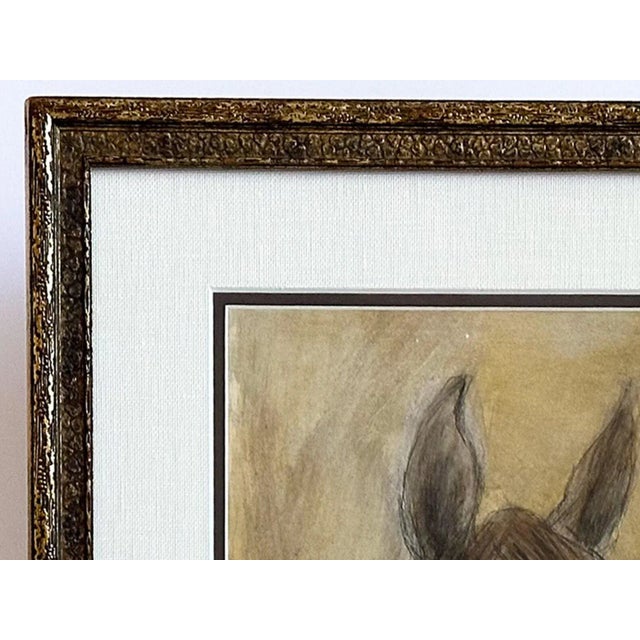 Sculpture Materials Vintage Abstract Horse Painting Contemporary "Bright-Eyed Bay" Mixed Medium on Paper, 1990s For Sale - Image 7 of 8