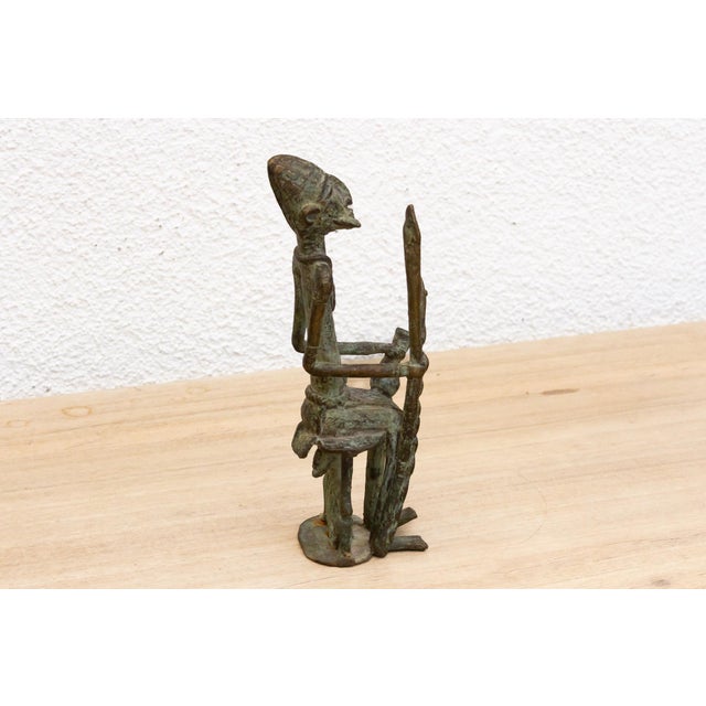 Metal Authentic Antique Dogon Bronze Figure For Sale - Image 7 of 9