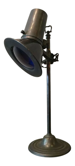 1910s Early 20th Century Nickel-Plated Brass Laboratory Culturing Lamp