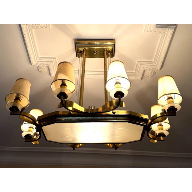 Metal Chandelier from Dorizon, 1950 For Sale - Image 7 of 8