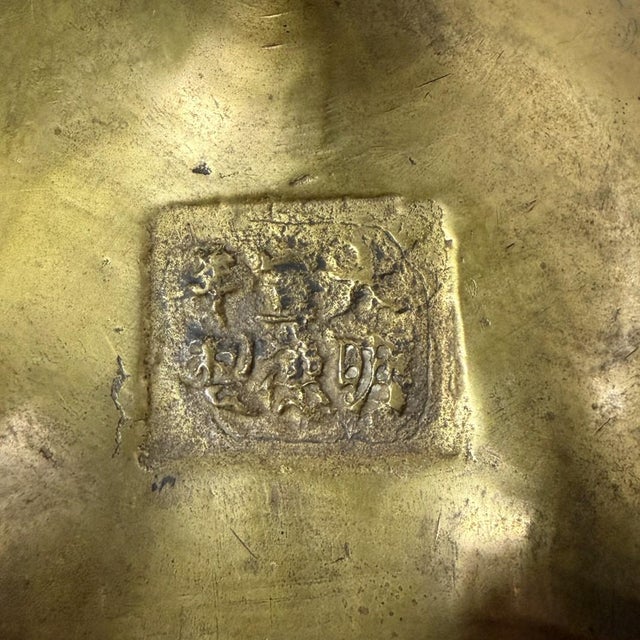 Mid 20th Century Mid-20th Century Chinese Export Chinoiserie Etched Brass Tripod Censer For Sale - Image 5 of 5