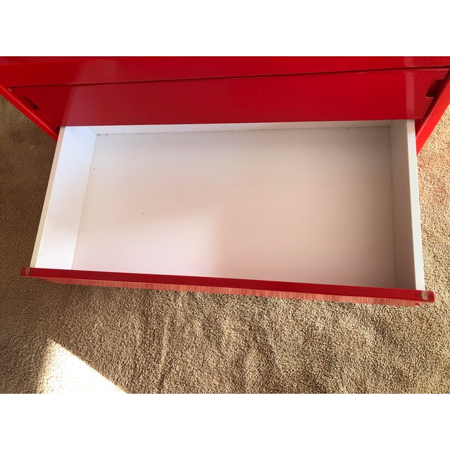 1970s Red Three Drawer Modern Dresser For Sale - Image 6 of 12