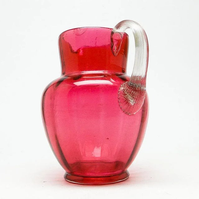 Art Nouveau Jug from Cranberry Glass, United Kingdom, Early 1900s For Sale - Image 3 of 10