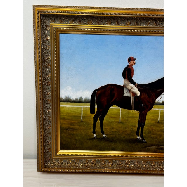 Historic Victorian Racehorse Oil Portrait Painting “Master Walter” — C1894 Governor’s Cup Winner, Ceylon Now Sri Lanka Framed For Sale - Image 6 of 18