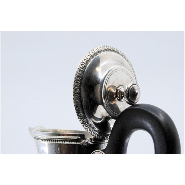 Plain Silver Coffee Pot with Chestnut Wood Handle and Knob on the Lid For Sale - Image 6 of 11