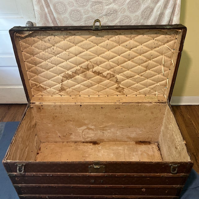 Authentic Vintage Louis Vuitton Travel Trunk Norma Restored For Sale - Image 10 of 12