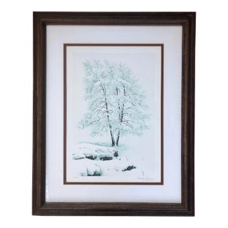 George Woods Landscape Lithograph- Framed For Sale
