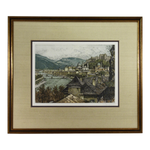 Josef Eidenberger Salzburg View C. 1970 Original Print