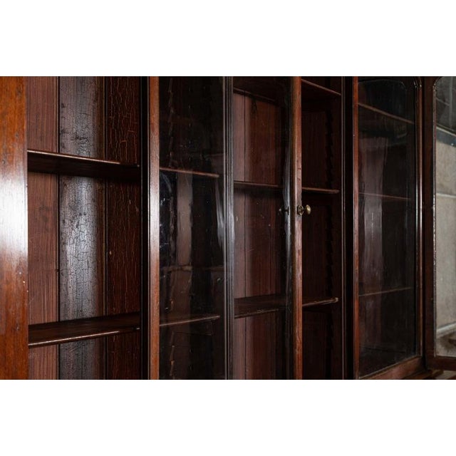 Large English Glazed Mahogany Bookcase, 1880s For Sale - Image 12 of 16