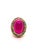 Bochic “Orient” Vintage Retro Emerald, Ruby & Sapphire Ring Set In 18K Gold & Silver Natural Red Ruby From Africa, Oval...