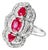 Late 20th-Century 14K Yellow Gold Ruby and Diamond Designer Ring, Size 7.25 For Sale