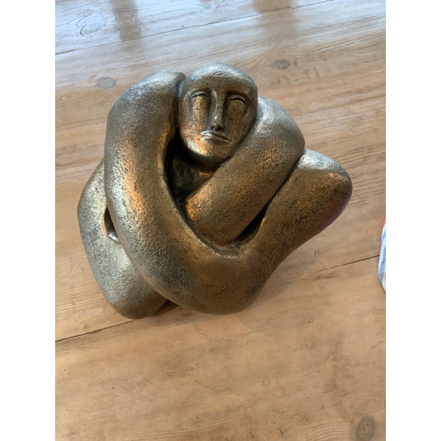 Gold Carole Shultz Sculpture, “Woman Self-Embrace,” 1975, Signed and Numbered For Sale - Image 8 of 8