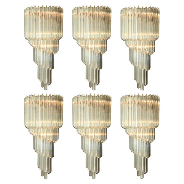 Gold Venetian Murano Wall Sconces, 1980s, Set of 6 For Sale - Image 8 of 8