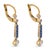 Art Deco Style Diamond Sapphire 18k Yellow Gold and Platinum Drop Earrings, A Pair For Sale - Image 4 of 5