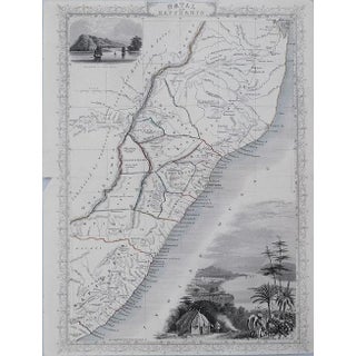 1851 Tallis Map of Natal and Mozambique For Sale