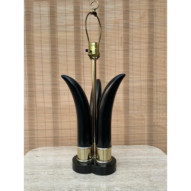 1970s Vintage Mid Century Modern Sculptural Table Lamps (A Pair) For Sale - Image 5 of 12