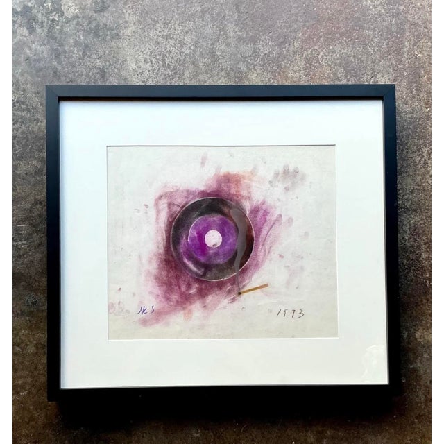 Vintage Boho Original Geometric Abstract on Paper For Sale In West Palm - Image 6 of 11