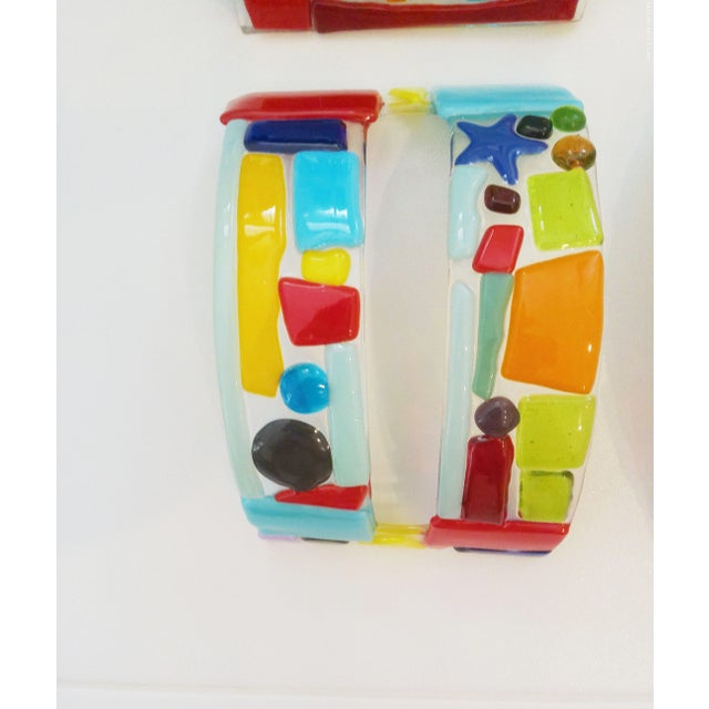 1980s Fused Art Glass Wall Objects, 4 Pces For Sale In West Palm - Image 6 of 9